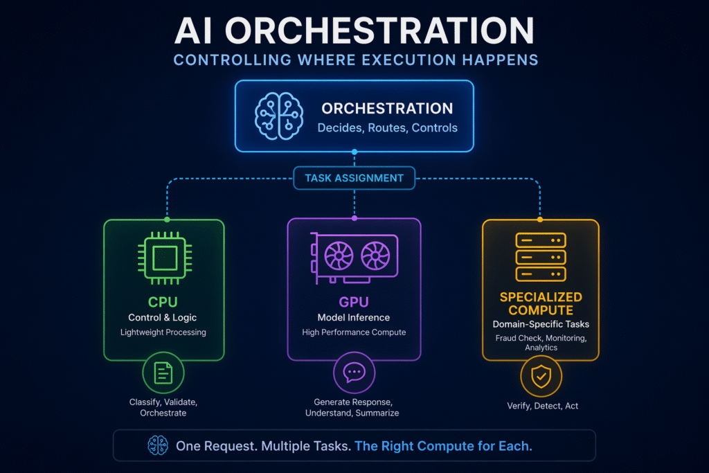 ai orchestration controlling compute layers across cpu gpu and specialised systems